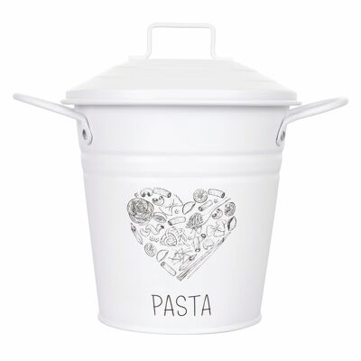 Cubo metálico para pasta diario.