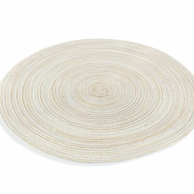 Set de table rond blanc, motif circulaire Ø 38 cm, Savage