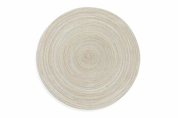 Set de table rond blanc, motif circulaire Ø 38 cm, Savage 2