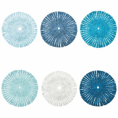 Round placemat Ø 38 cm in woven paper, Ocean Nature