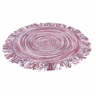 Round purple placemat with fringes, Shade of Provence