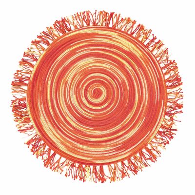 Round placemat 44 cm circular pattern with fringesShade of Sunset