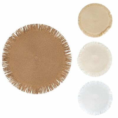 Round placemat with fringes Ø 38 cm, Shades of Chocolate