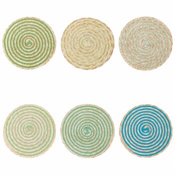 Set de table rond à texture spirale, Spiral Greenery 1