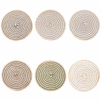 Round placemat 38 cm with spiral texture, Spiral Stones