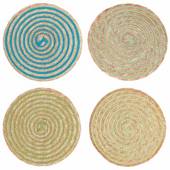 Set de table rond 38 cm texture spirale, Spiral Greenery 1