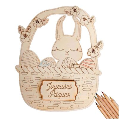 Wooden Easter basket to color