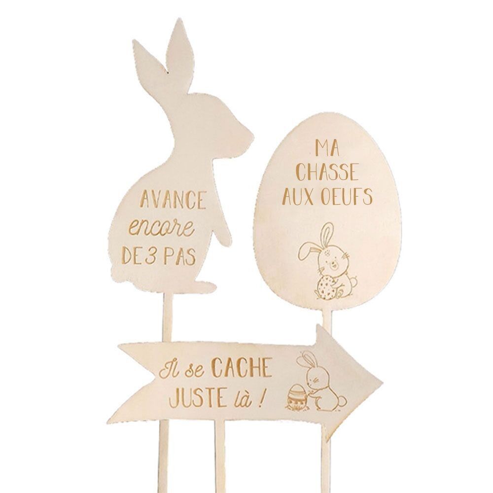 Set di 3 cartelli per la caccia alle uova di Pasqua