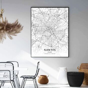 Affiches cartes villes de France - Poster pour décoration d'intérieur 8