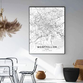 Affiches cartes villes de France - Poster pour décoration d'intérieur 9