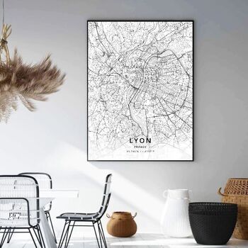 Affiches cartes villes de France - Poster pour décoration d'intérieur 10