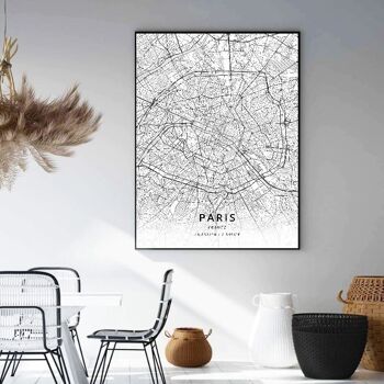 Affiches cartes villes de France - Poster pour décoration d'intérieur 12