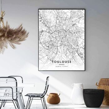 Affiches cartes villes de France - Poster pour décoration d'intérieur 13