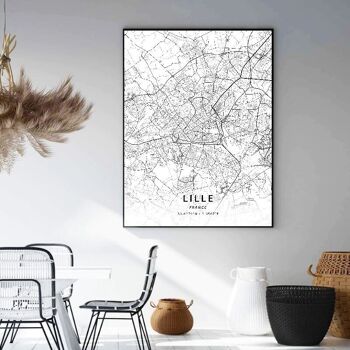 Affiches cartes villes de France - Poster pour décoration d'intérieur 14