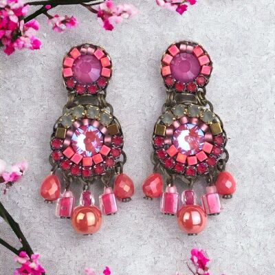 Pendientes de cristales Peoni Pink