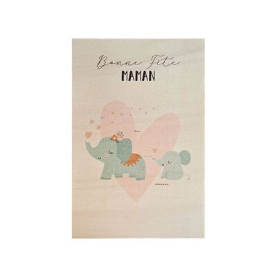 Elephant wooden card