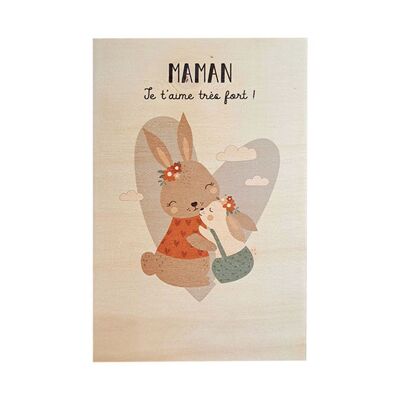 Kaninchen-Holzkarte