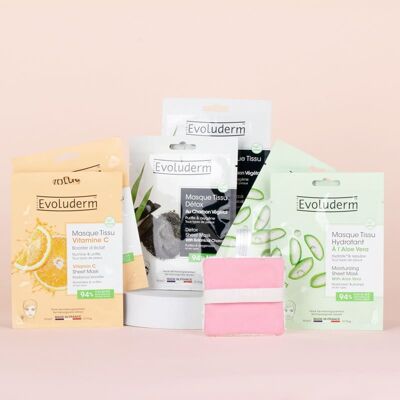 Kit 6 Masques en Tissu + Coton Offert