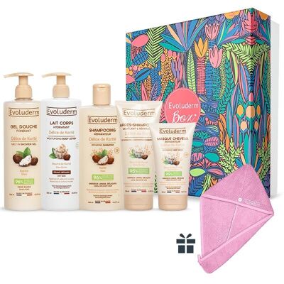 Coffret Corps et Cheveux Délice de Karité + Serviette Cheveux Offerte