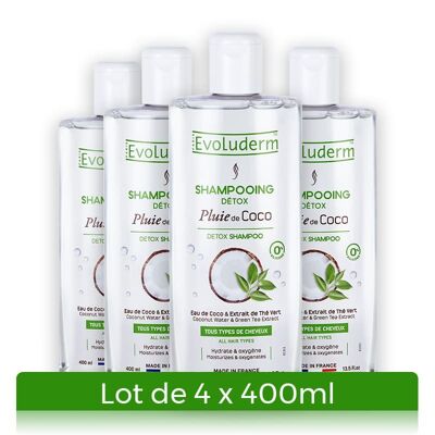 Set de 4 champús detox de lluvia de coco