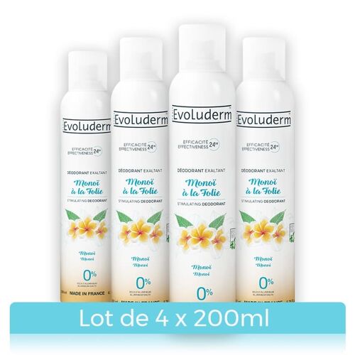 Lot de 4 Déodorants Exaltant Monoï à la Folie