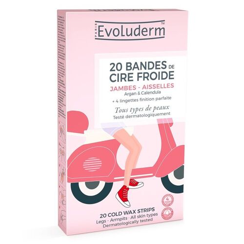 20 Bandes Dépilatoires de Cire Froide - Jambes & Aisselles