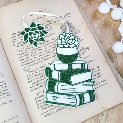 Lesezeichen – Bücher und Pflanze