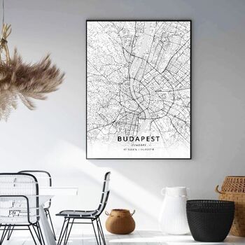 Affiches cartes villes du monde - Poster pour décoration d'intérieur 10