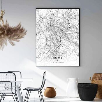 Affiches cartes villes du monde - Poster pour décoration d'intérieur 17