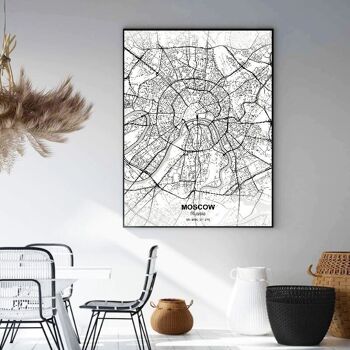 Affiches cartes villes du monde - Poster pour décoration d'intérieur 38