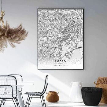 Affiches cartes villes du monde - Poster pour décoration d'intérieur 46