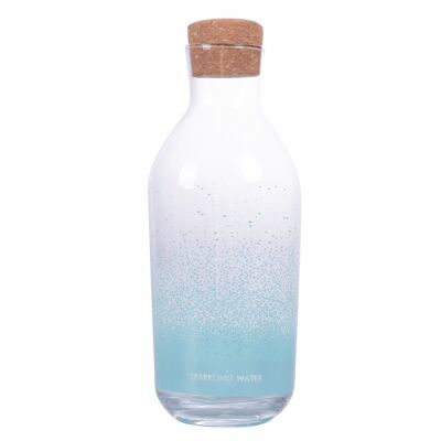 Glass water bottle with cork stopper 1,10l