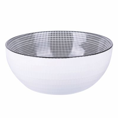 Round porcelain salad bowl 20 cm, double decoration, Confusion Hyptonic