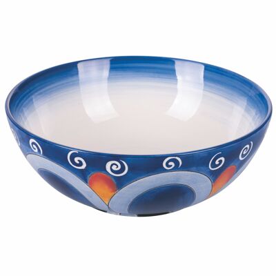 Round ceramic salad bowl, Mediterranean decoration, Infinito