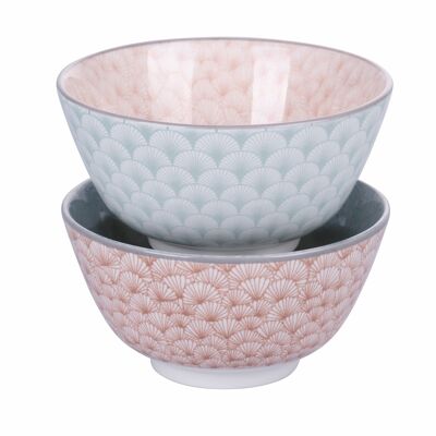 Round bowl 12 cm in porcelain, double decoration, Confusion