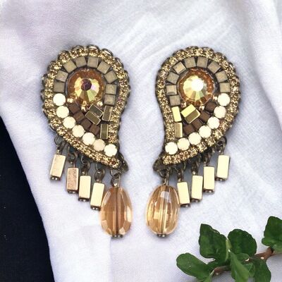 GOLDEN ANGEL WINGS CRYSTAL EARRINGS