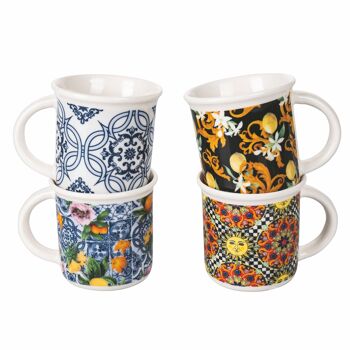 Set de 4 tasses à café 90 ml en porcelaine fine, Italian Beauty 1