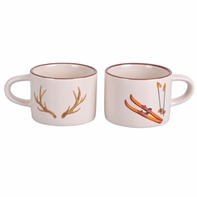 Tasse à café de Noël 90 ml, en porcelaine tendre, Chalet