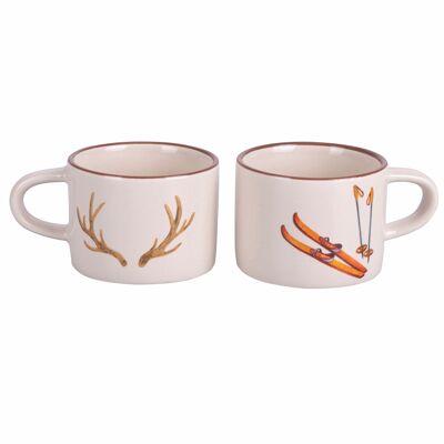 Christmas coffee cup 90 ml, in new bone China, Chalet
