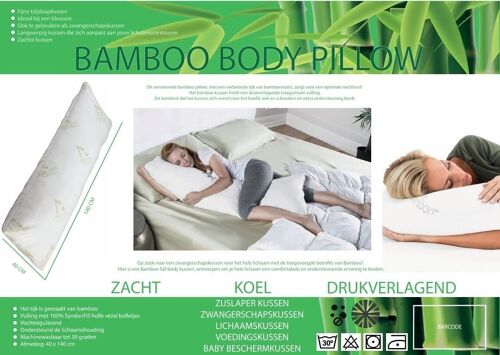 Body Pillow Bamboo - Zijslaper Kussen Bamboe (in doos verpakt)