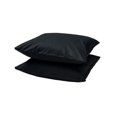 Fundas de almohada de algodón Negro - 2 piezas