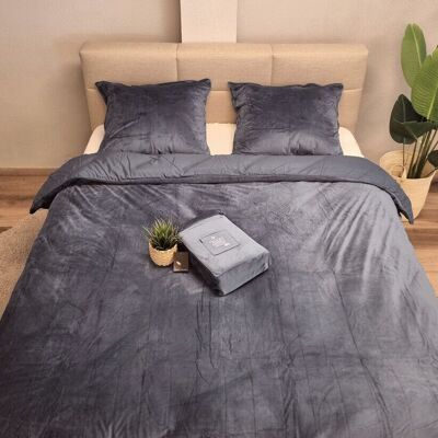 Velvet Duvet Cover Anthracite-Dark Gray Velvet/Velours