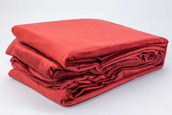 Housse de Couette Velours Velours Bordeaux-Rouge/Velours 6