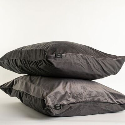 Velvet pillowcases Anthracite Velvet velour