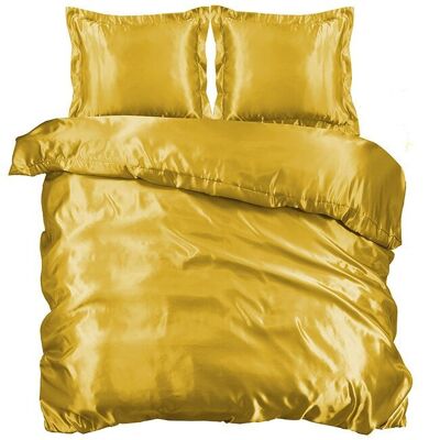 Glänzender Satin-Bettbezug Gold/Gelb