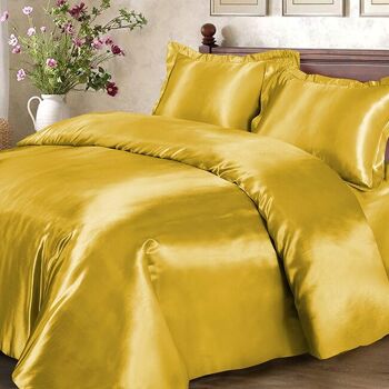 Housse de couette en satin brillant Or / Jaune 2