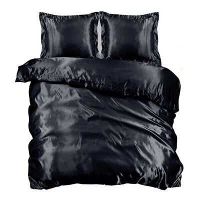 Shiny Satin Duvet Cover Black