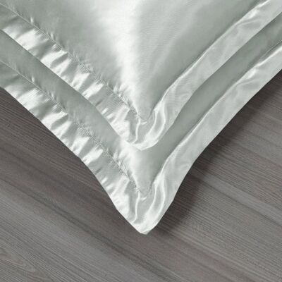 Taies d'oreiller Satin Gris Argenté - 2 pièces