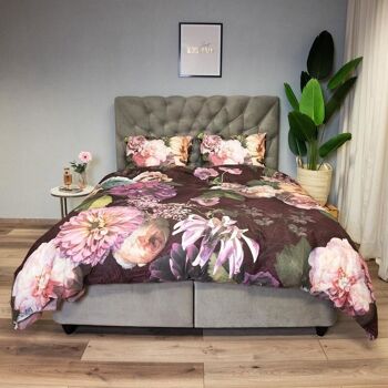 Housse de couette en coton Fleurs Violettes 2