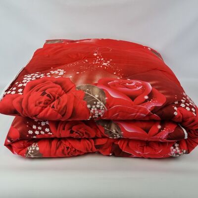 Printed duvet with red Roses All Season